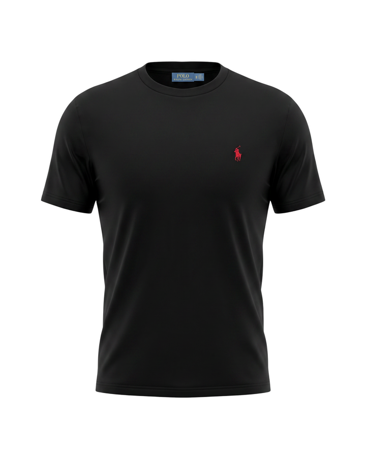 Iconic Basic Red Pony Modal T Shirt - Black