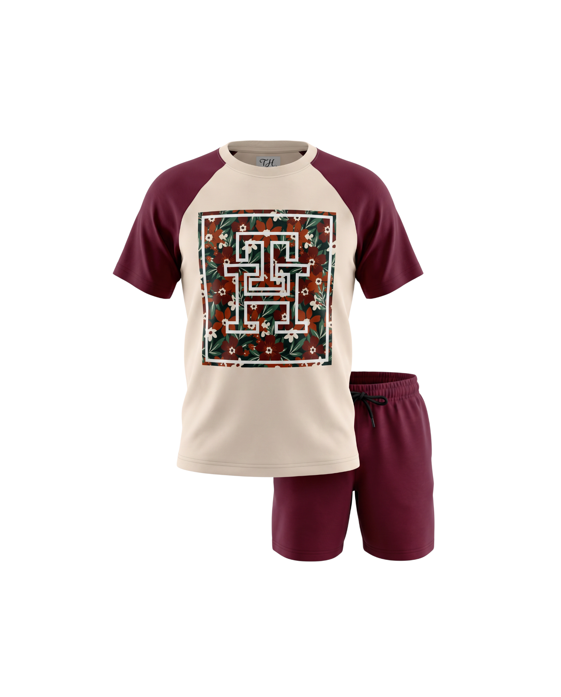 Kids TH Flowered Tracksuit Set - Off White