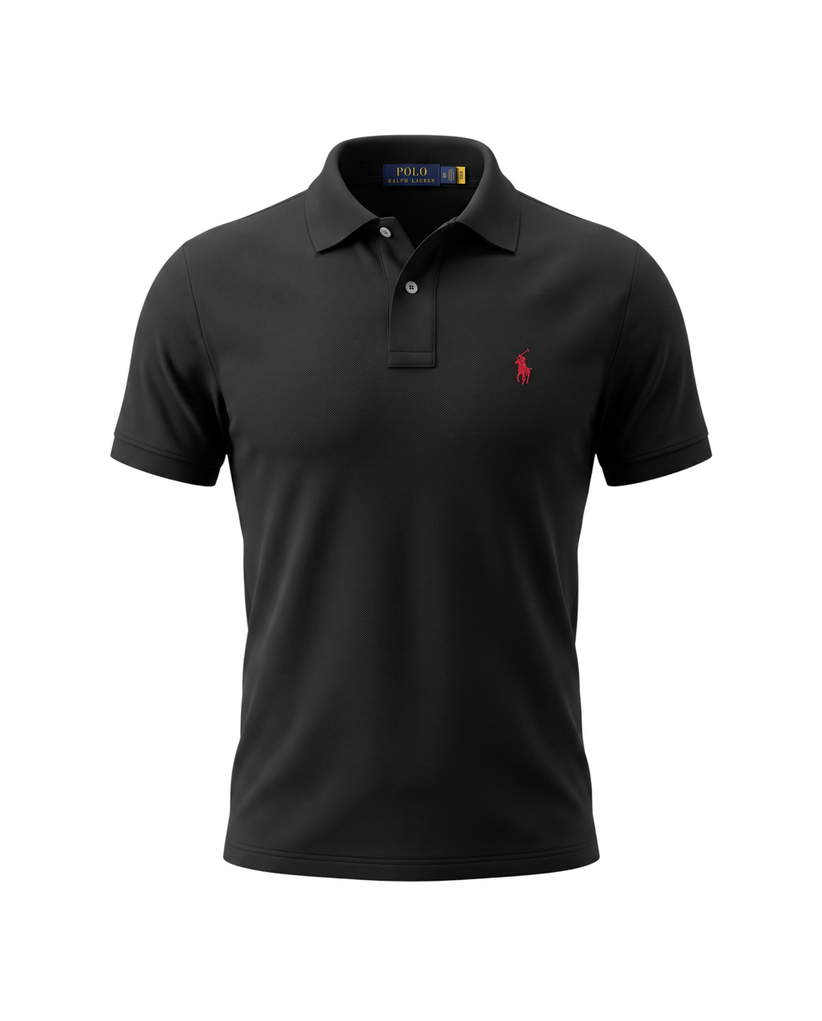 Men's Modal Iconic Red Pony Polo Shirt - Black