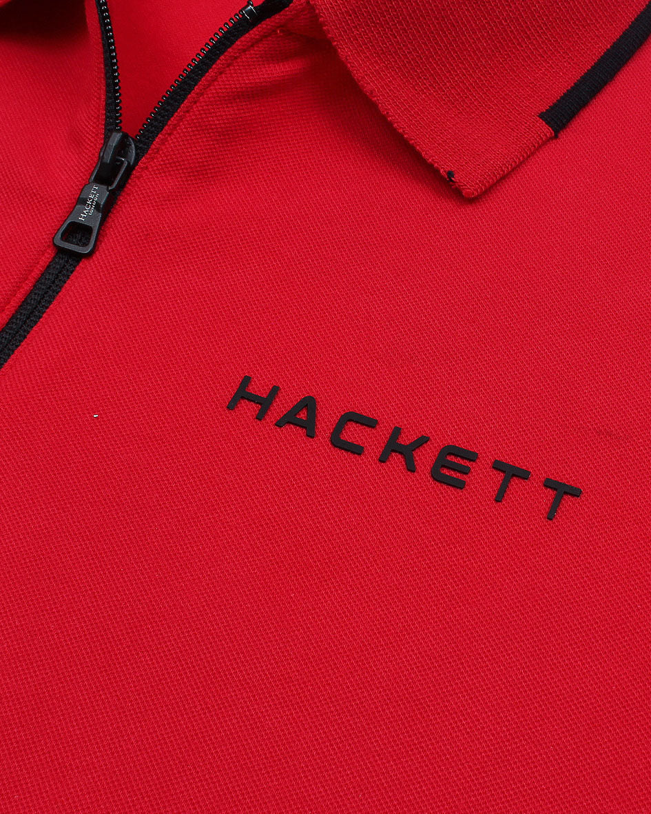Premium HKT Zip Polo Shirt - Red
