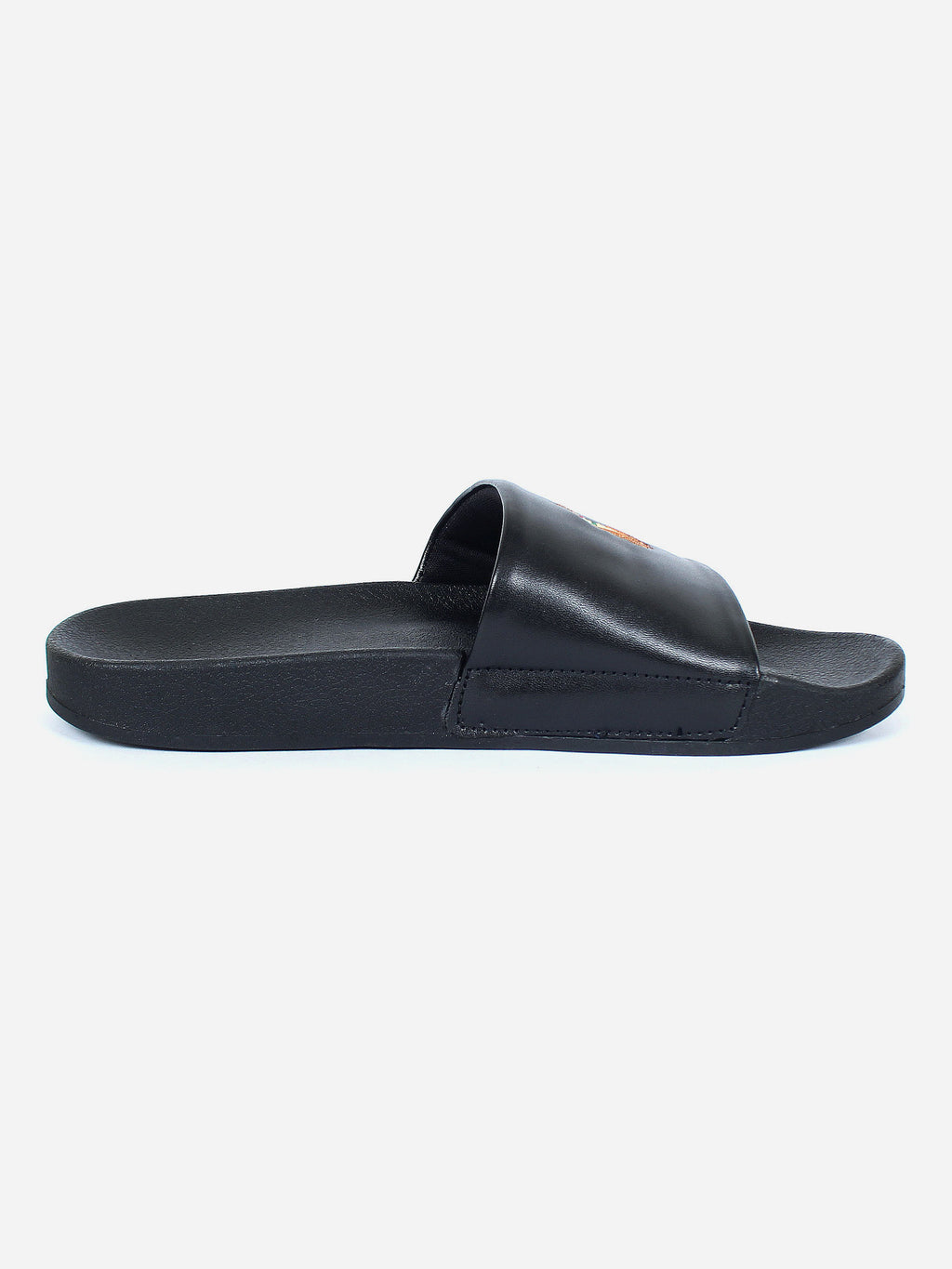 Premium Leather Multi Pony Slide - Black