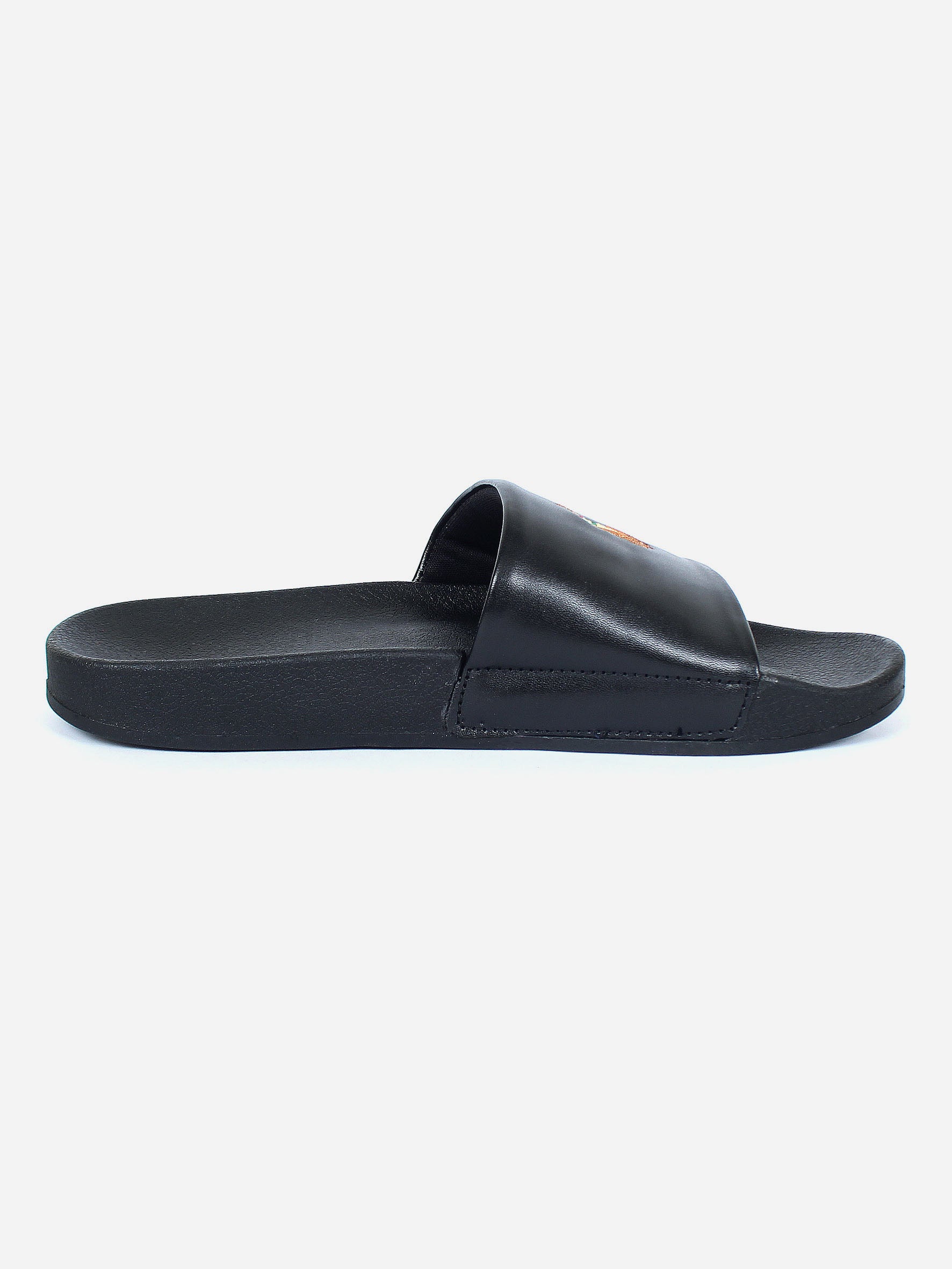 Premium Leather Multi Pony Slide - Black