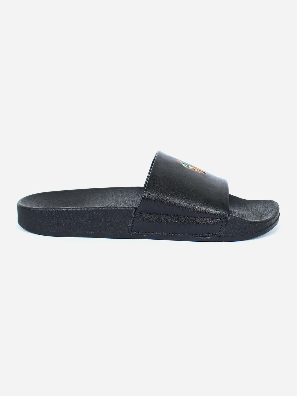 Premium Leather Multi Pony Slide - Black