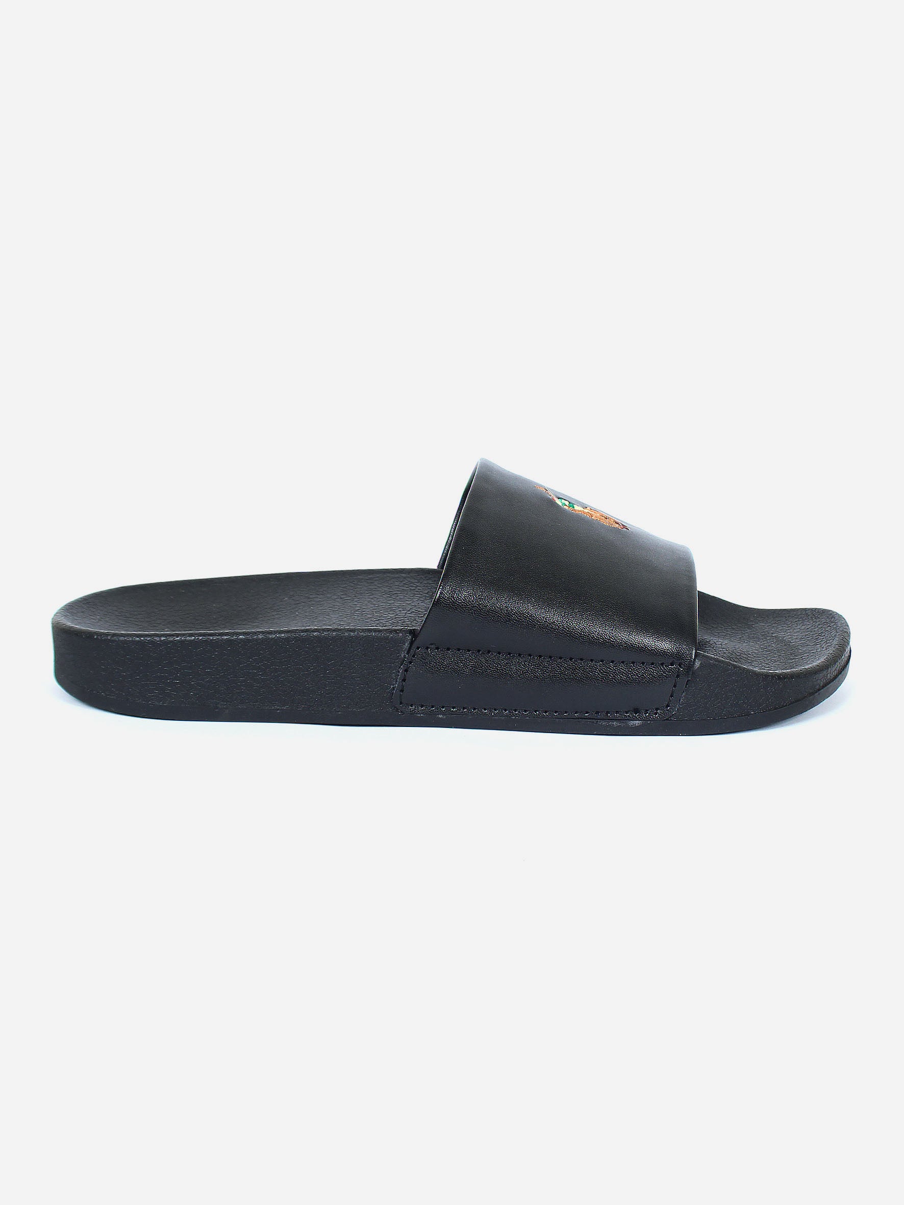 Premium Leather Multi Pony Slide - Black