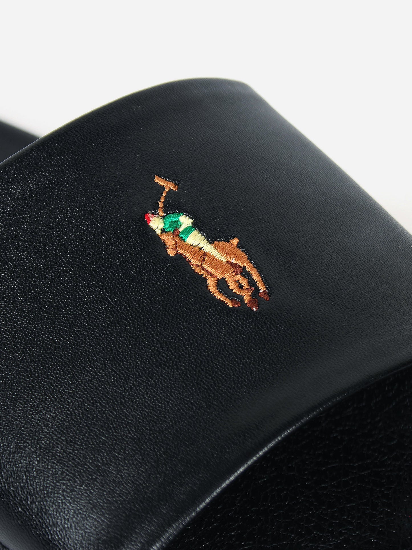 Premium Leather Multi Pony Slide - Black