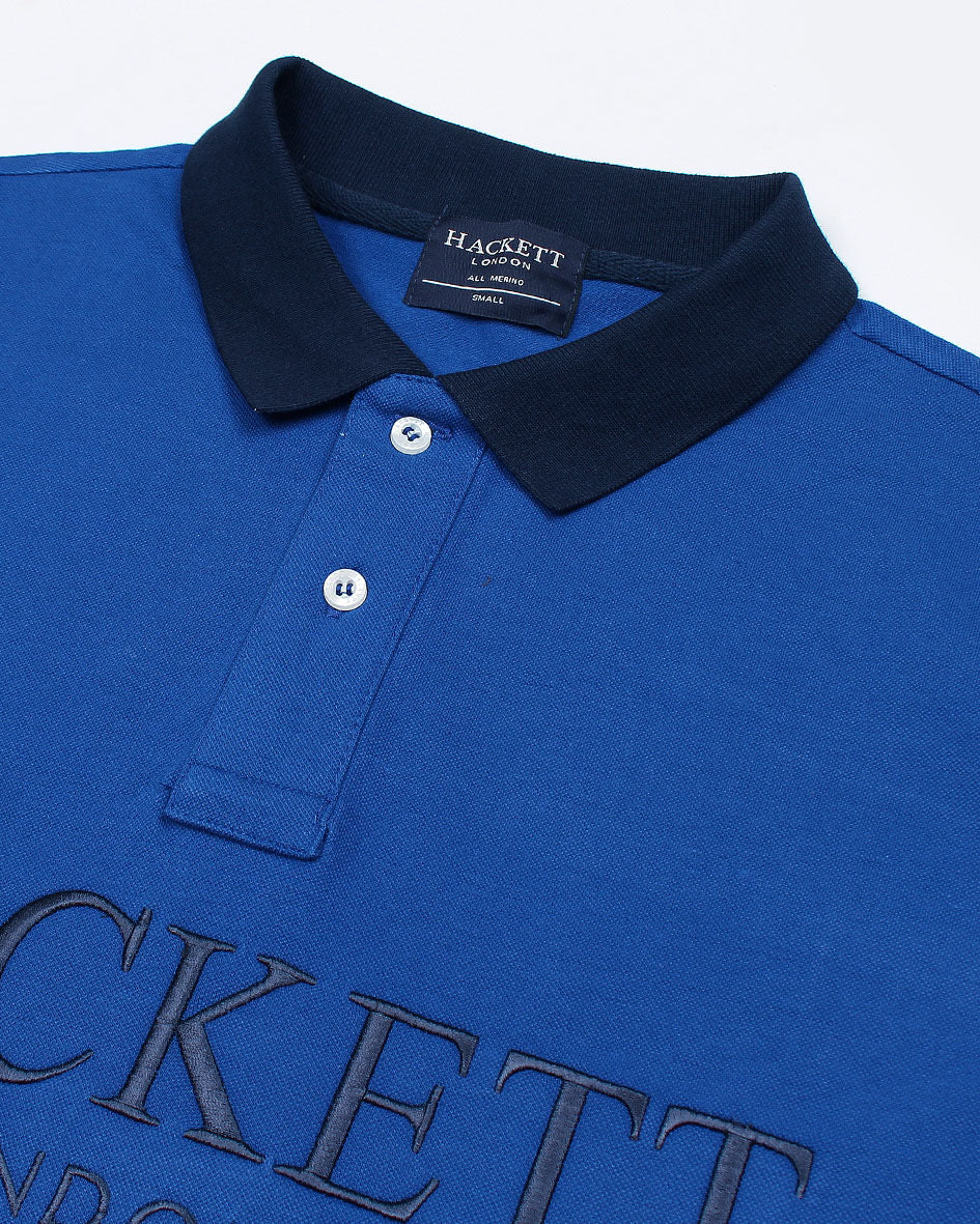 Premium HKT Arm Contrast Polo - Royal Blue