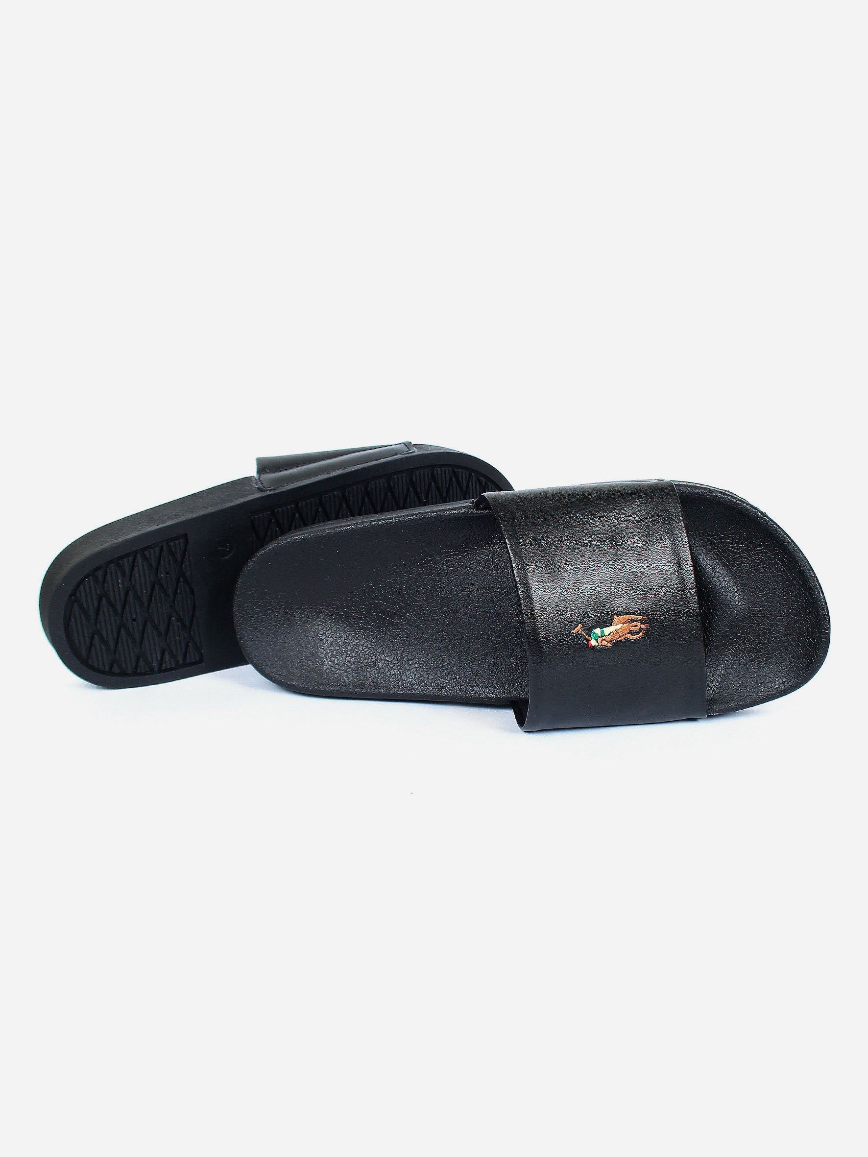 Premium Leather Multi Pony Slide - Black