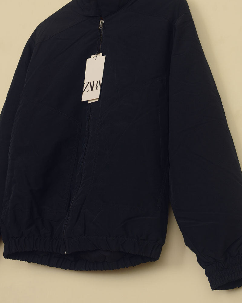 Quilted Cotton Jacket - Dark Navy Blue